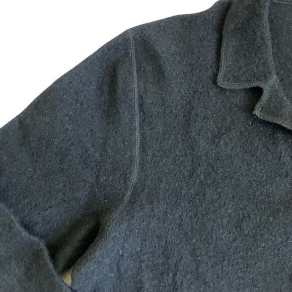Charter Club Vintage 100% Wool Collared Cardigan Shacket Black Minimalist Sz 2X - Picture 9 of 16